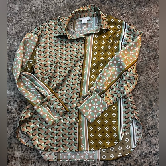 House of Harlow 1960 Patterned Button Up Shirt - Picture 1 of 3